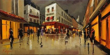 Kal Gajoum Montmarte Reflections cityscapes Oil Paintings